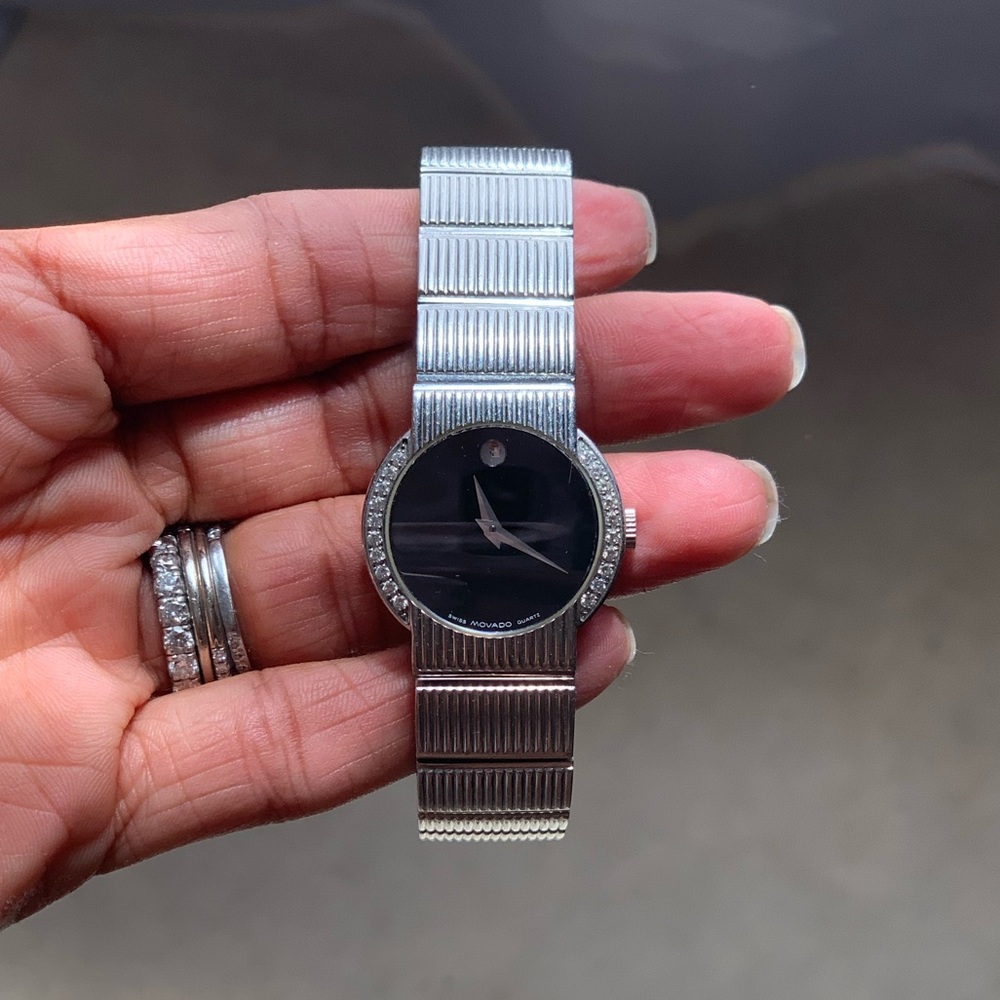 Authentic Movado Watch with Diamond Bezel
